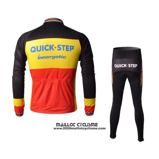 2010 Maillot Ciclismo Quick Step Champion Belgique Manches Longues et Cuissard